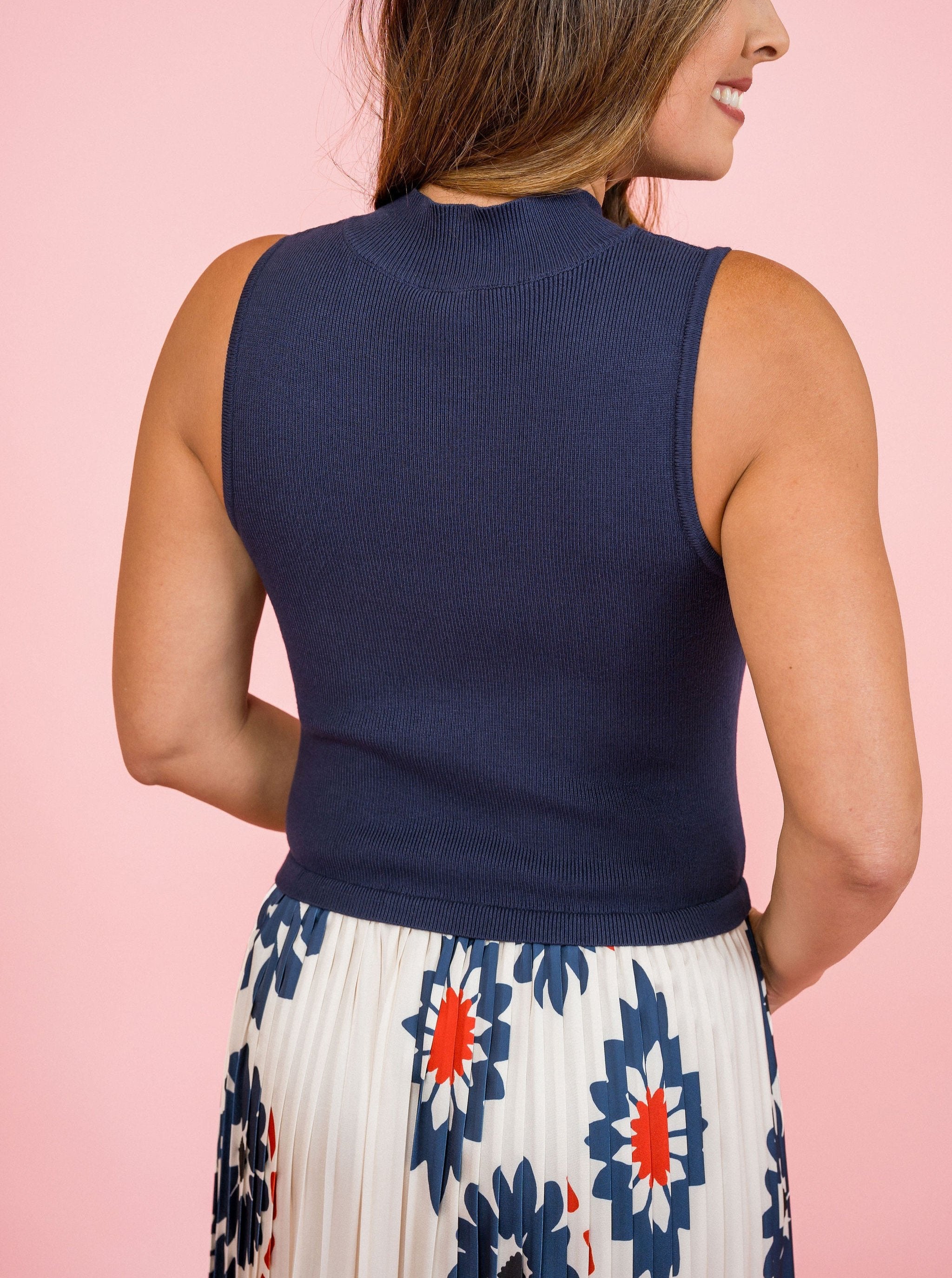 Wisteria pleated midi dress