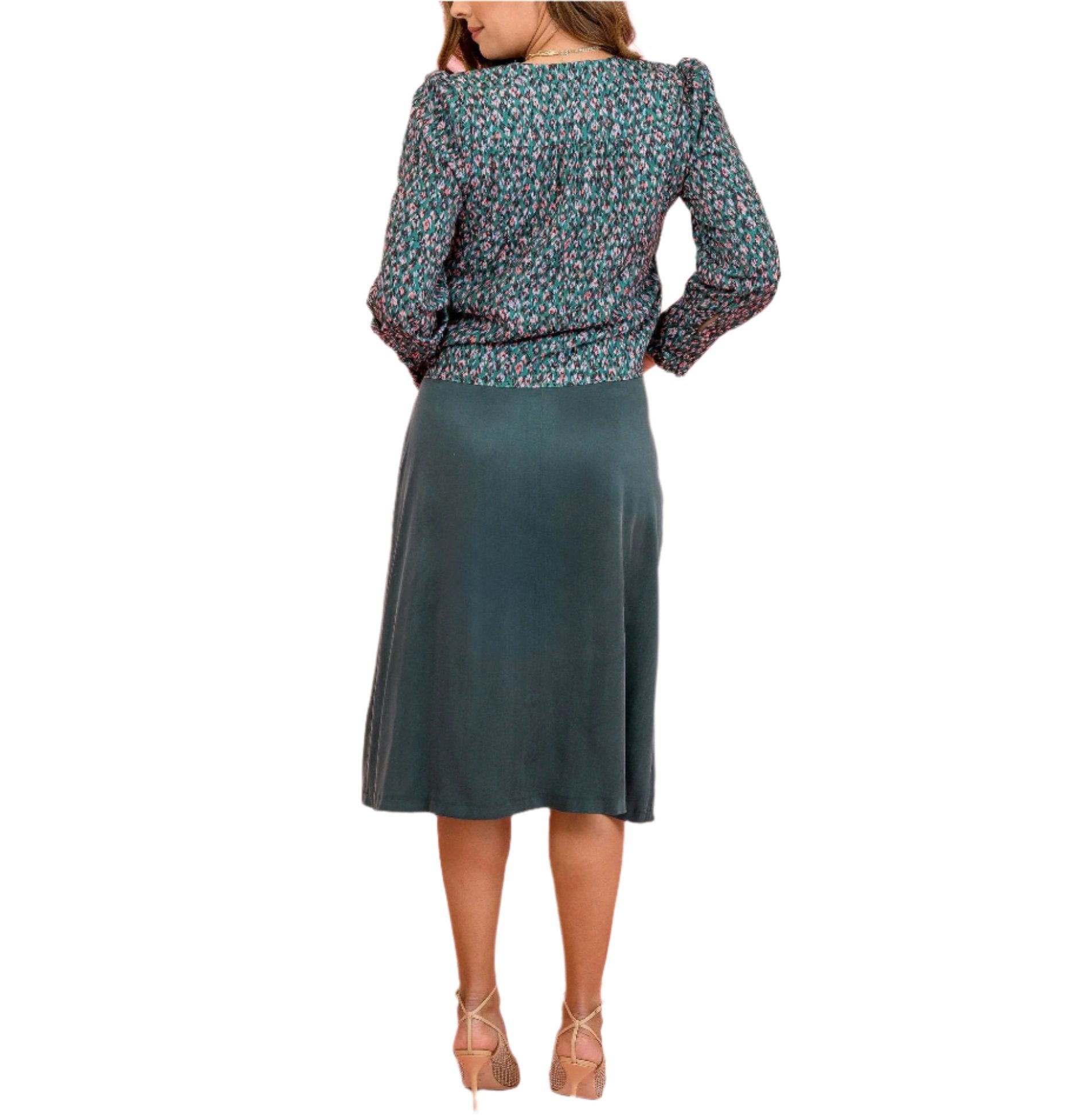 Dianthus 3/4 v - neck top