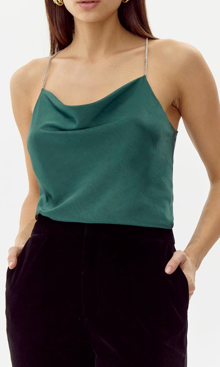 Jeweled Cowl Cami Top