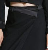 Tuberose asymmetric satin waist skirt