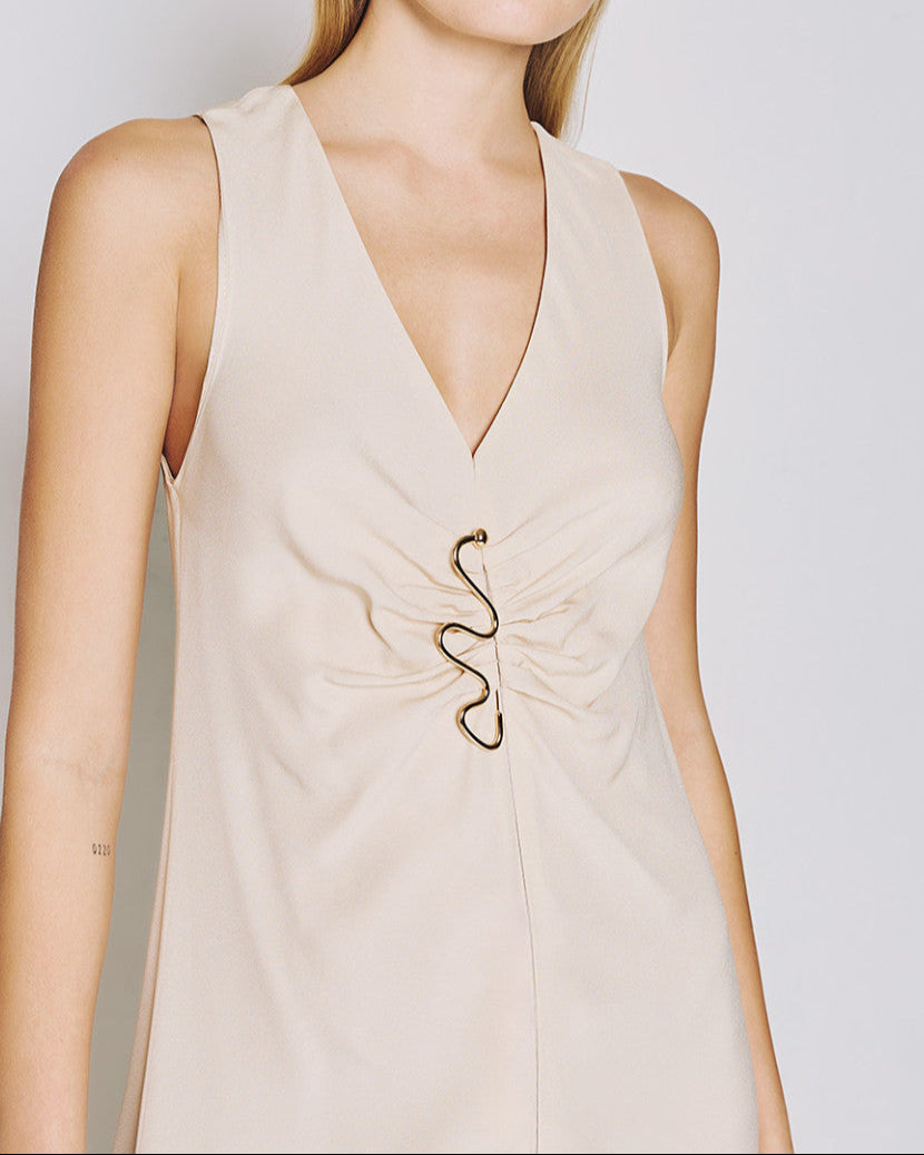 Maxi dress with a metallic detail