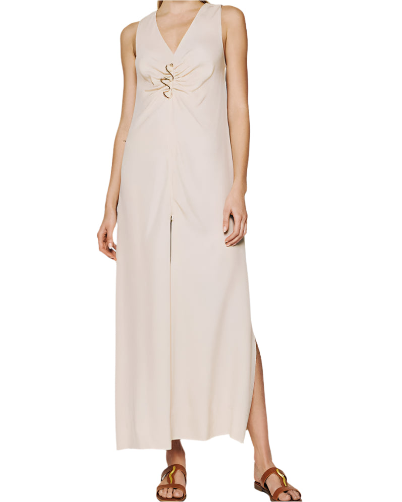 Maxi dress with a metallic detail
