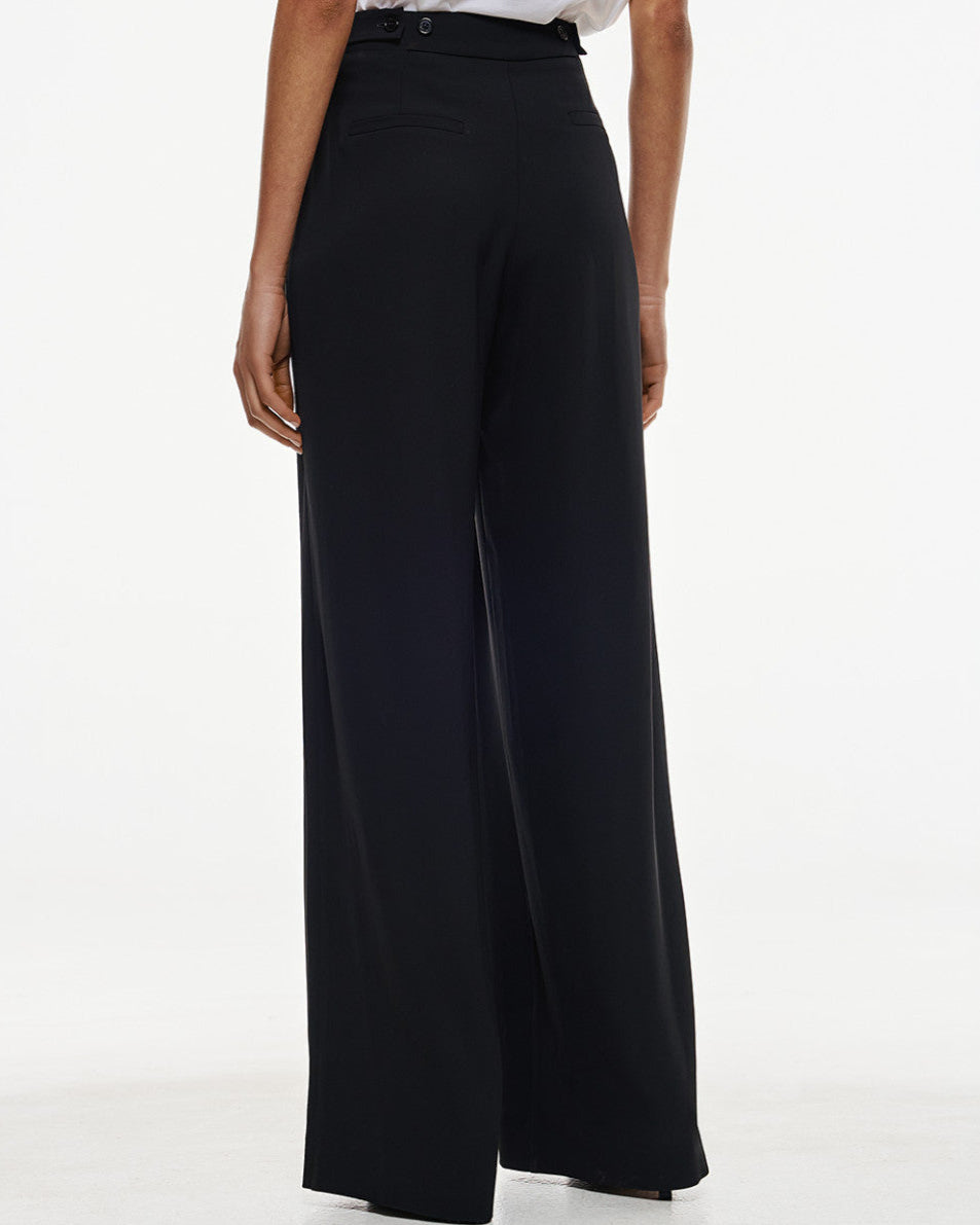 Wide-leg pants designed with elegant front pleats for a flattering silhouette