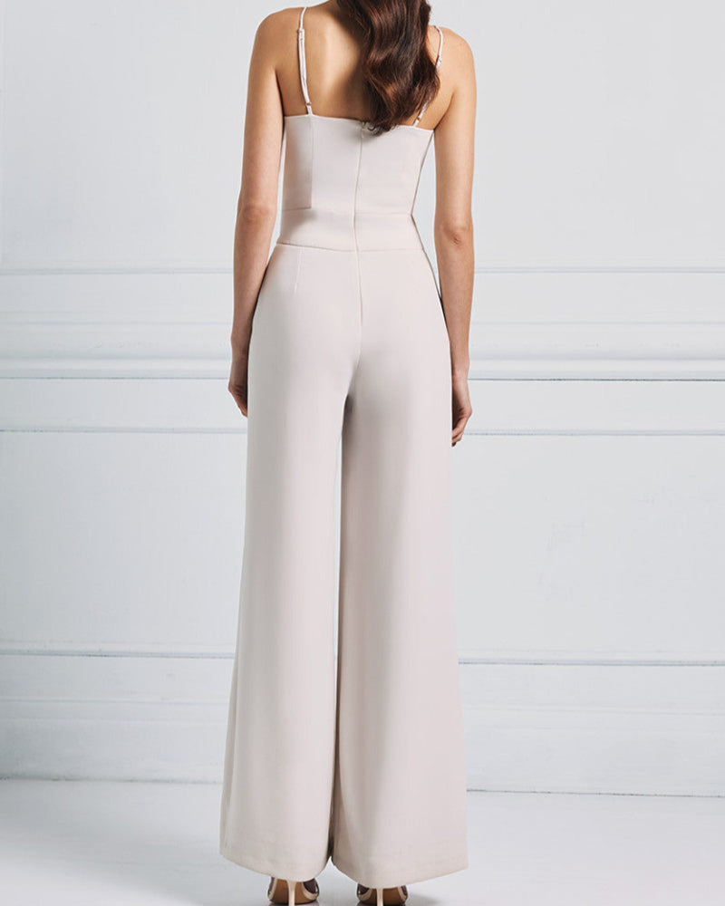 Elegant jumpsuit with delicate thin straps