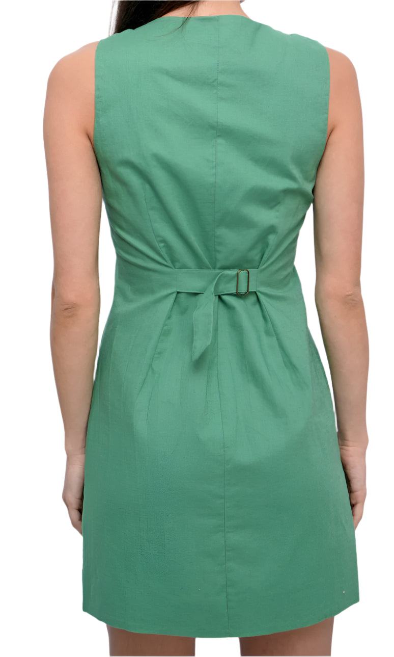 Pear Button Front Cotton Dress